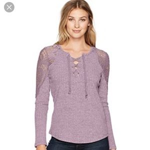 Democracy lace shoulder top